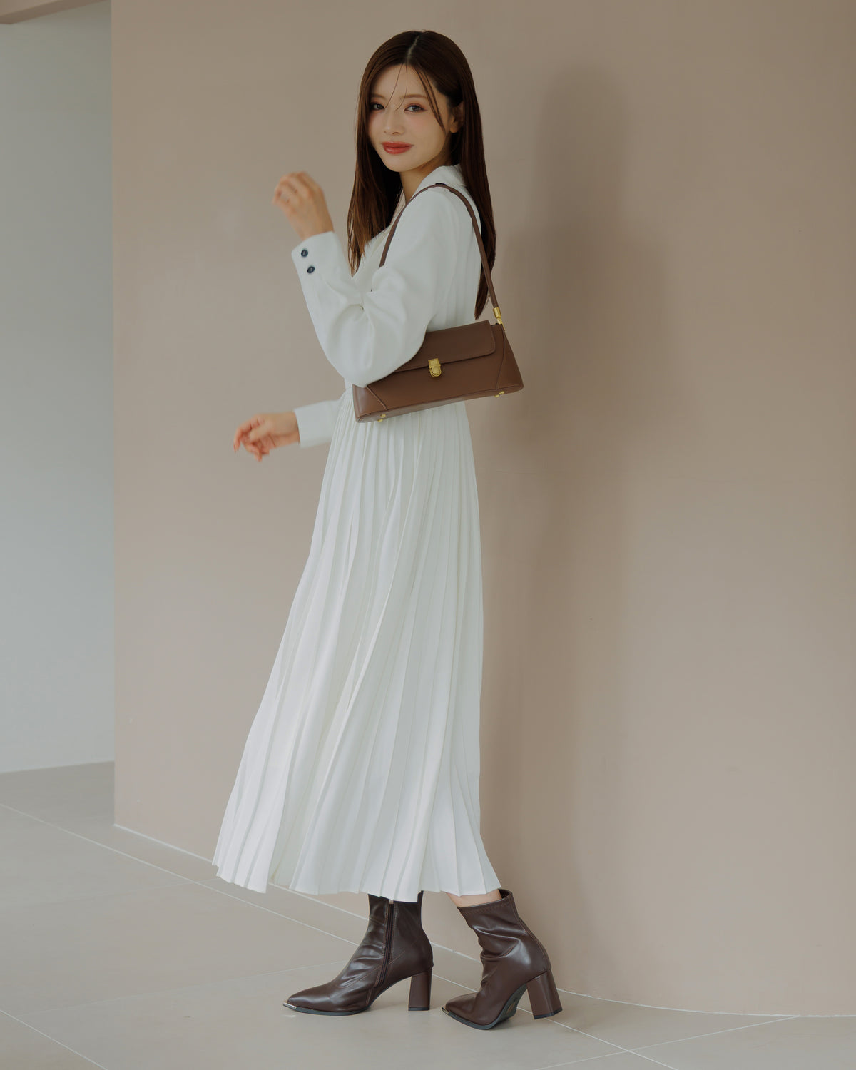 【SPECIAL10%OFF】トレンチディティールプリーツワンピース