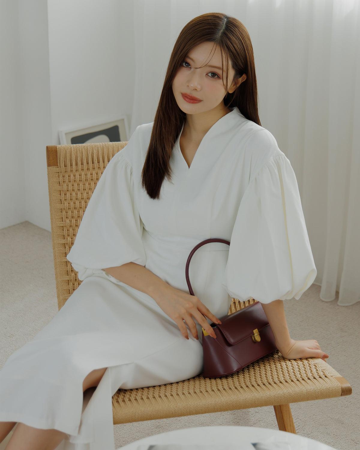 【SPECIAL10%OFF】ボリュームパフスリーブアイラインワンピース