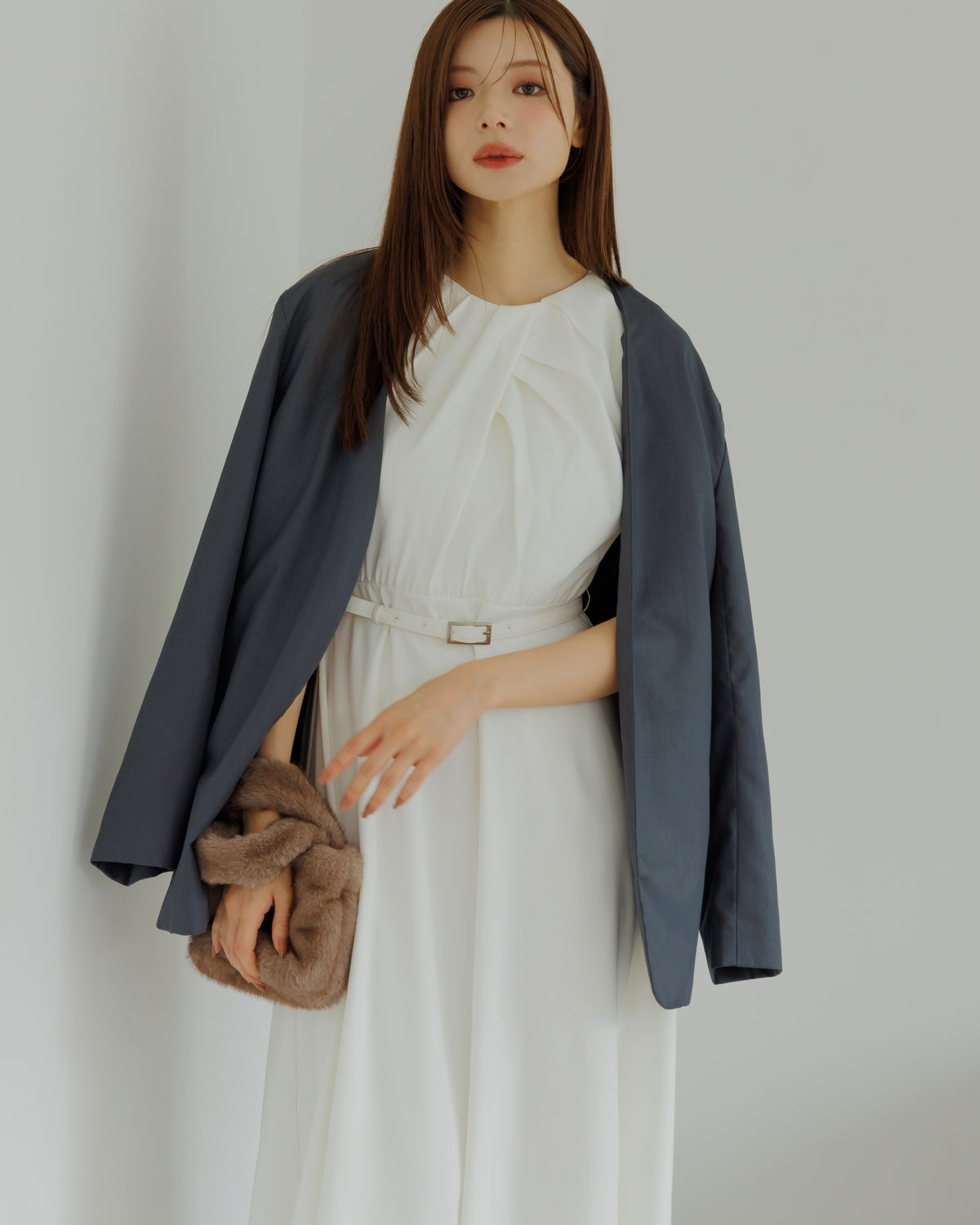 【SPECIAL10%OFF】フロントドレープフレアワンピース