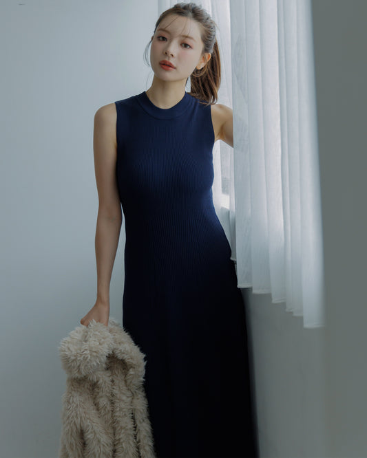 【SPECIAL10%OFF】ノーブルニット・アイラインワンピース