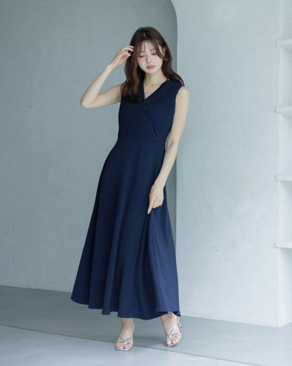 【SPECIAL 10%OFF】クロスドレープフレアワンピース