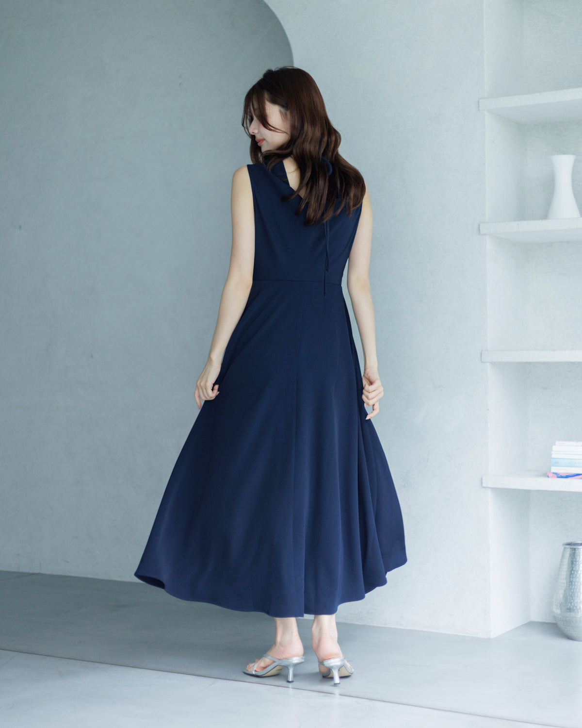 【SPECIAL 10%OFF】クロスドレープフレアワンピース