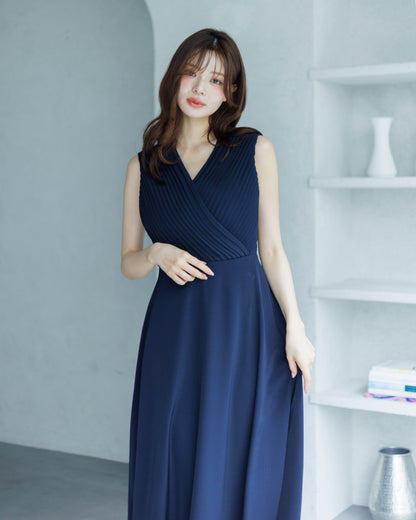 【SPECIAL 10%OFF】クロスドレープフレアワンピース
