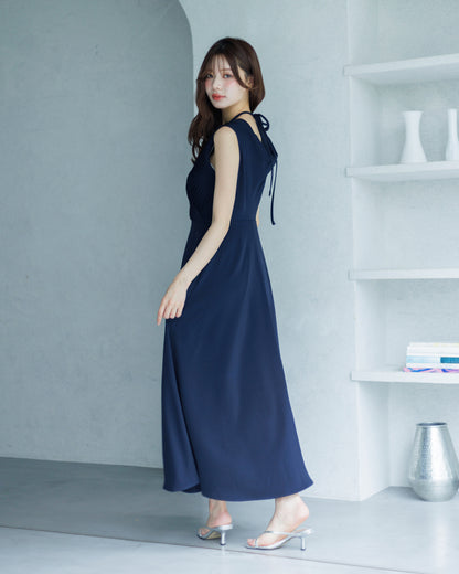 【SPECIAL 10%OFF】クロスドレープフレアワンピース