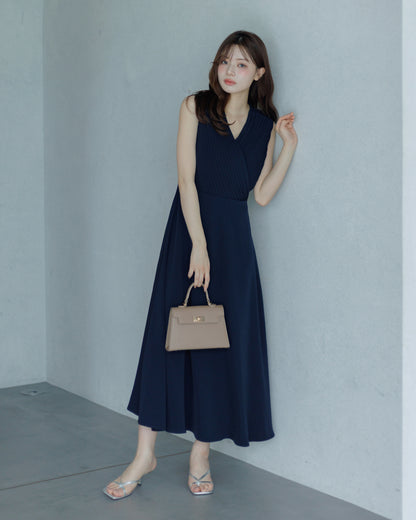 【SPECIAL 10%OFF】クロスドレープフレアワンピース