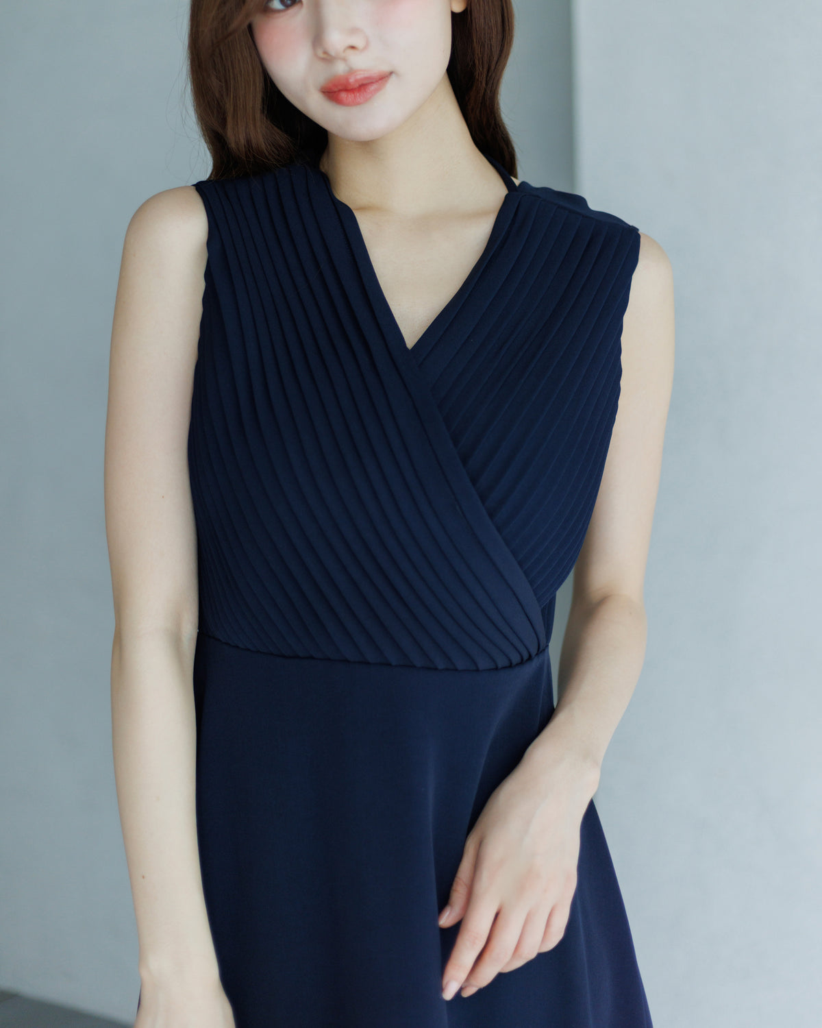 【SPECIAL 10%OFF】クロスドレープフレアワンピース