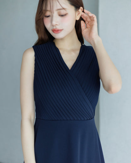 【SPECIAL 10%OFF】クロスドレープフレアワンピース