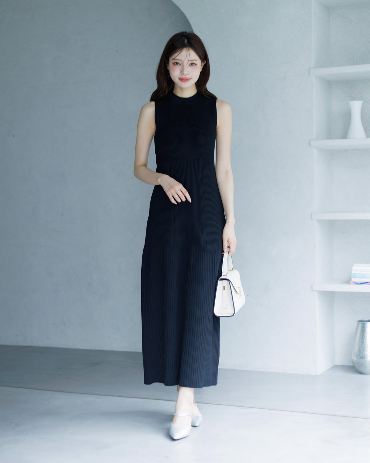 【SPECIAL10%OFF】ノーブルニット・アイラインワンピース