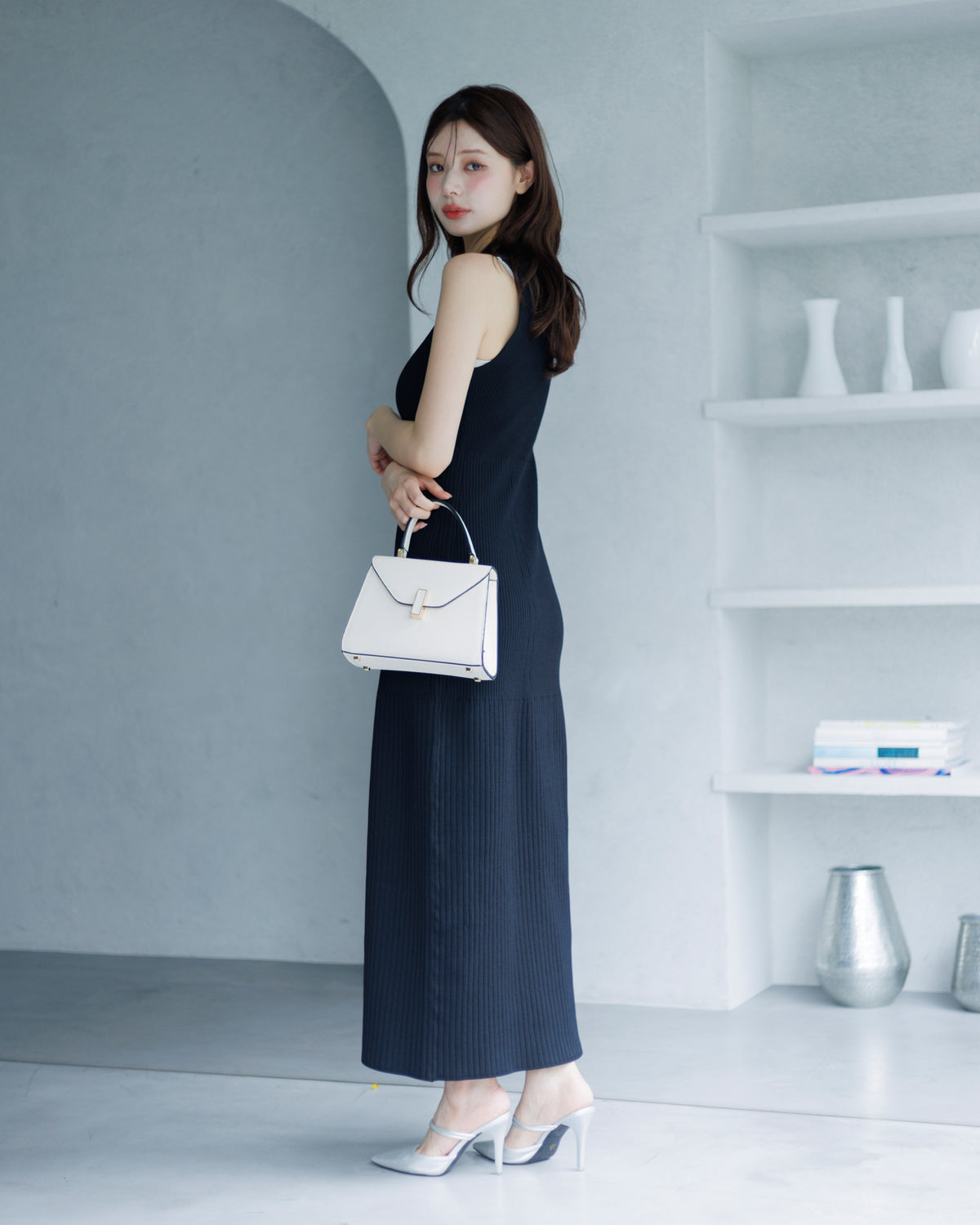 【SPECIAL10%OFF】ノーブルニット・アイラインワンピース