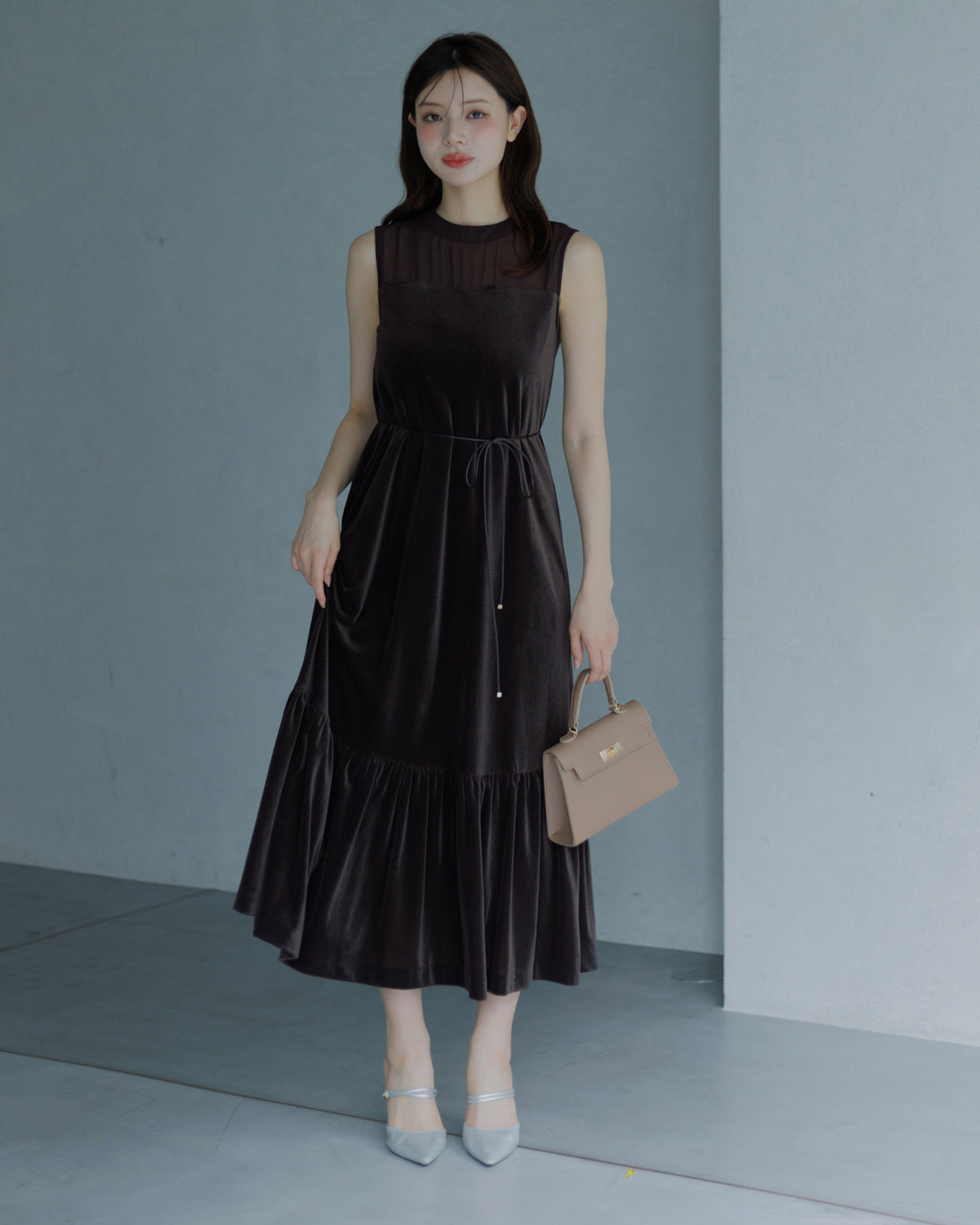 【SPECIAL10%OFF】ノーブルベロアシアーワンピース