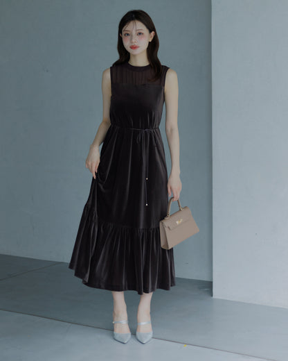 【SPECIAL10%OFF】ノーブルベロアシアーワンピース
