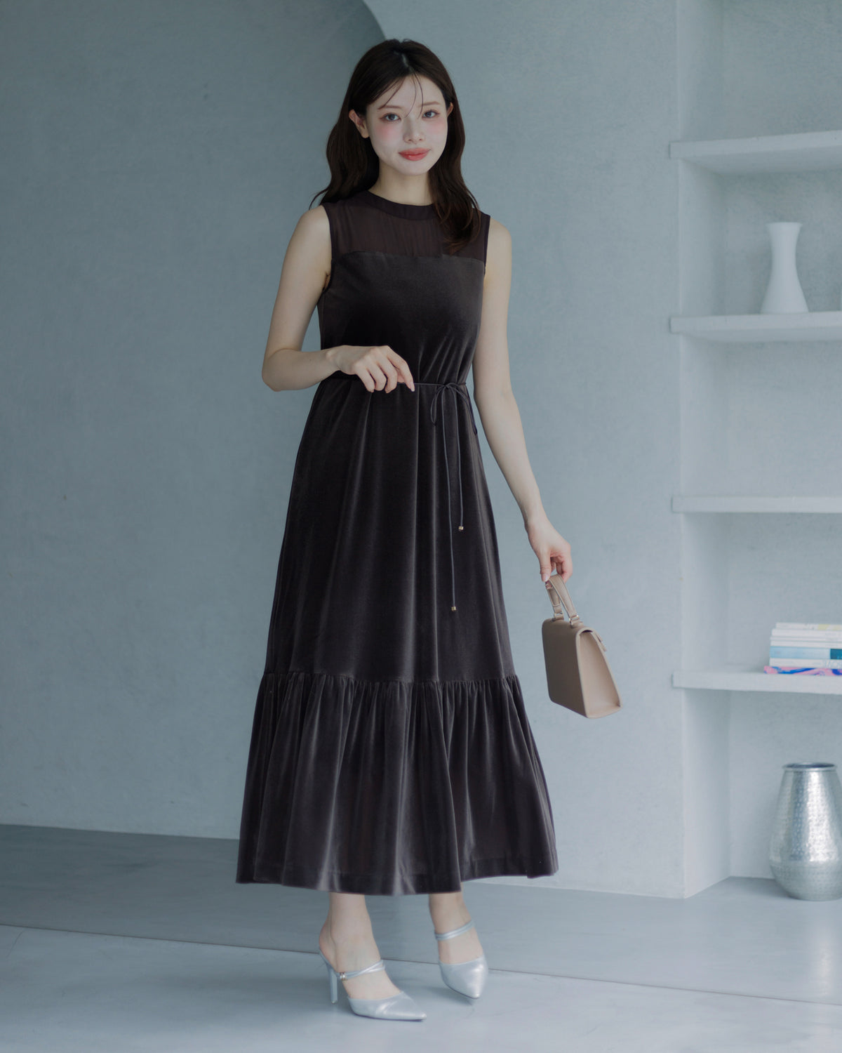 【SPECIAL10%OFF】ノーブルベロアシアーワンピース