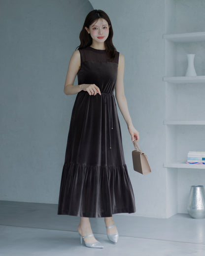 【SPECIAL10%OFF】ノーブルベロアシアーワンピース