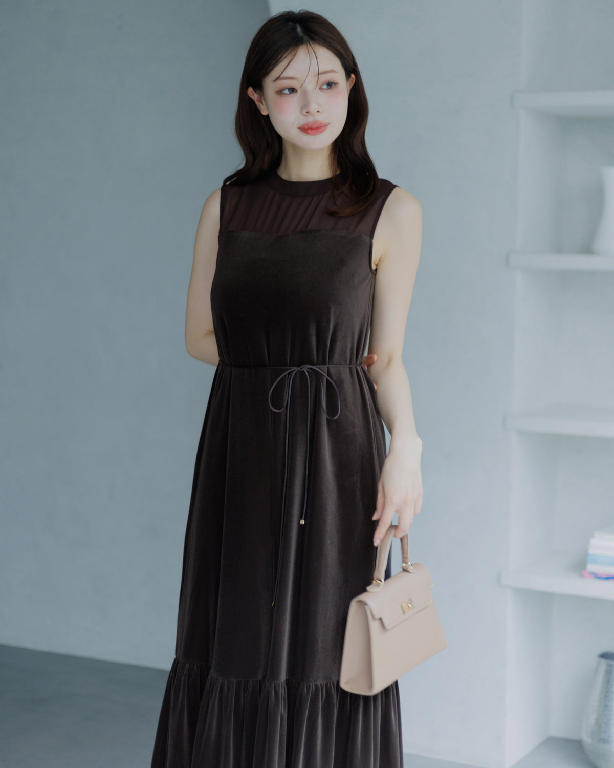 【SPECIAL10%OFF】ノーブルベロアシアーワンピース
