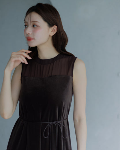 【SPECIAL10%OFF】ノーブルベロアシアーワンピース
