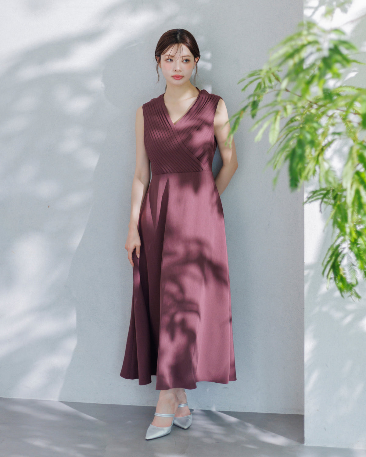【SPECIAL 10%OFF】クロスドレープフレアワンピース