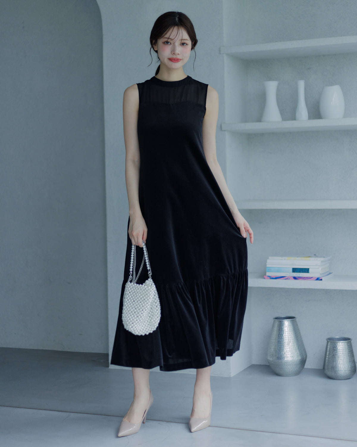 【SPECIAL10%OFF】ノーブルベロアシアーワンピース