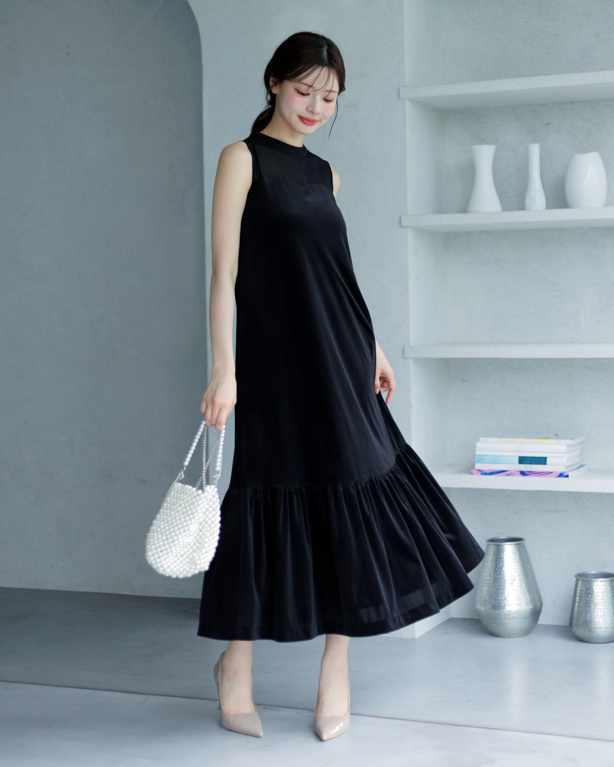 【SPECIAL10%OFF】ノーブルベロアシアーワンピース