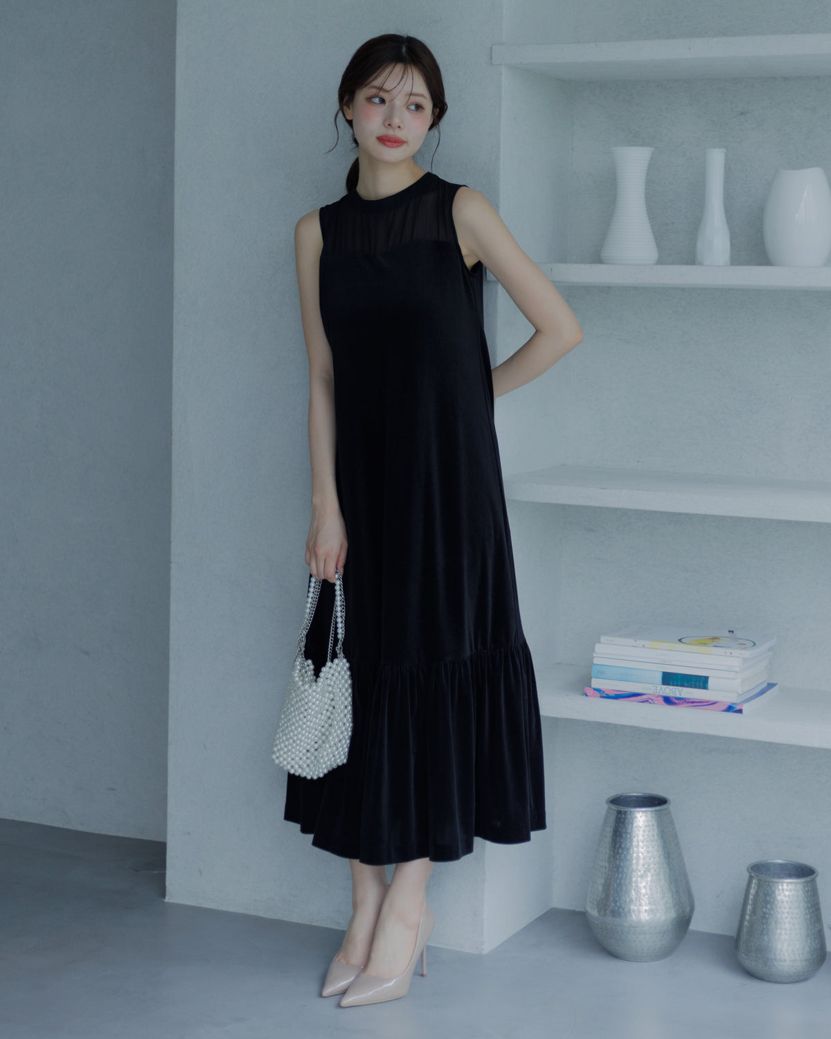 【SPECIAL10%OFF】ノーブルベロアシアーワンピース
