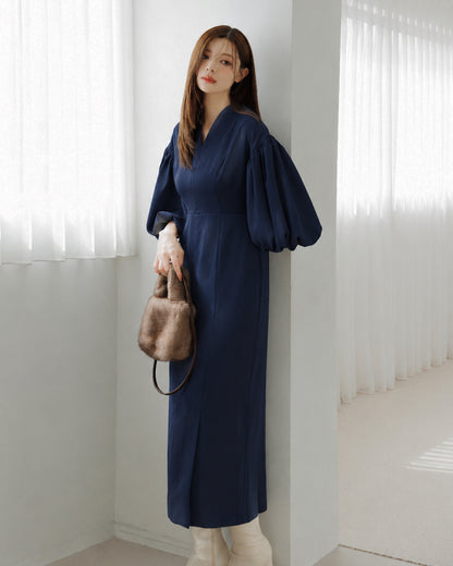 【SPECIAL10%OFF】ボリュームパフスリーブアイラインワンピース