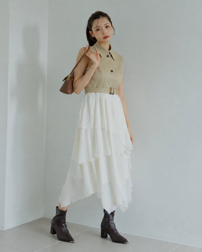 【SPECIAL10%OFF】トレンチドッキングイレヘムワンピース