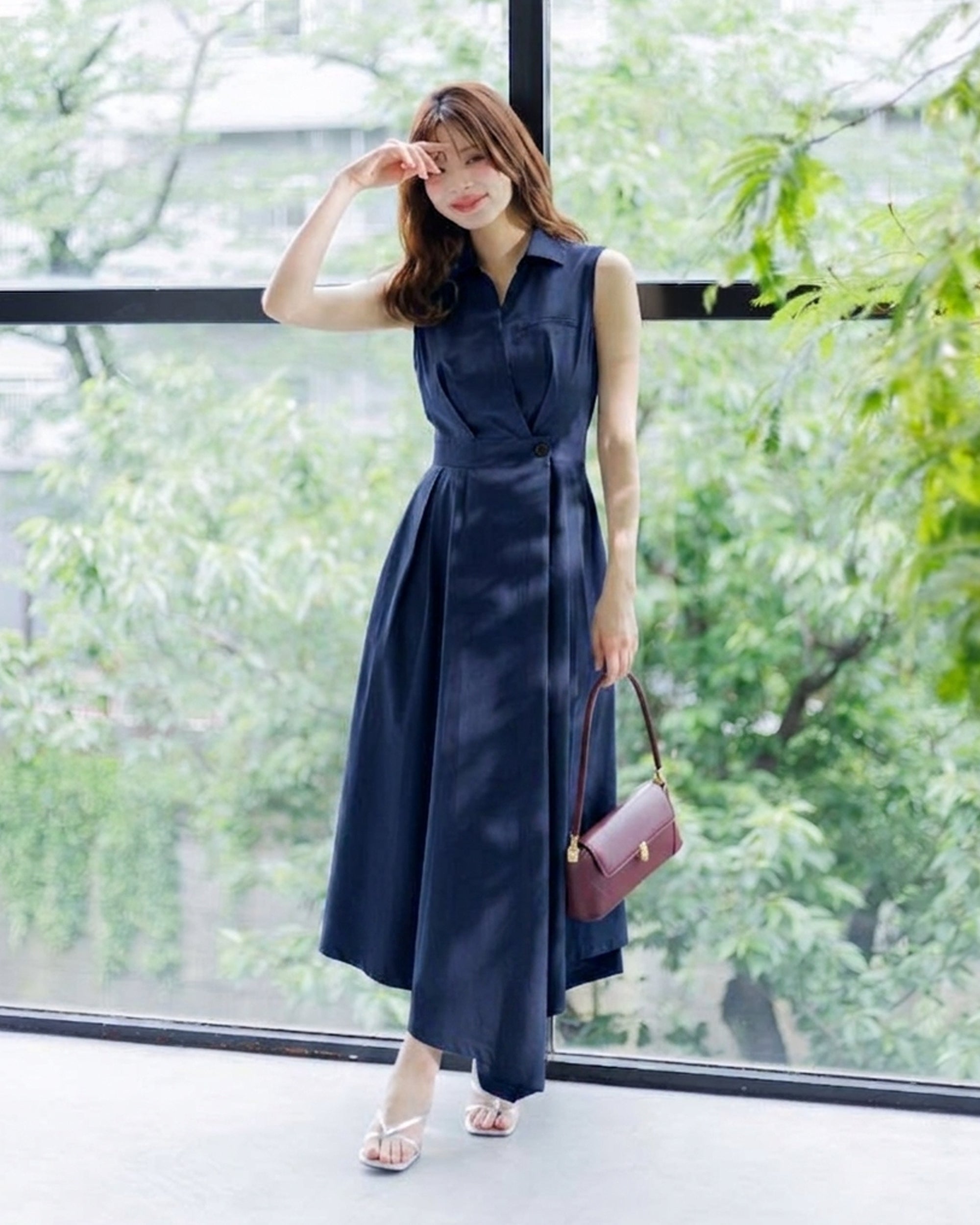 lalune ノースリーブフレアイレヘムワンピース ノースリーブトレンチイレヘムワンピース – Éclat Lune