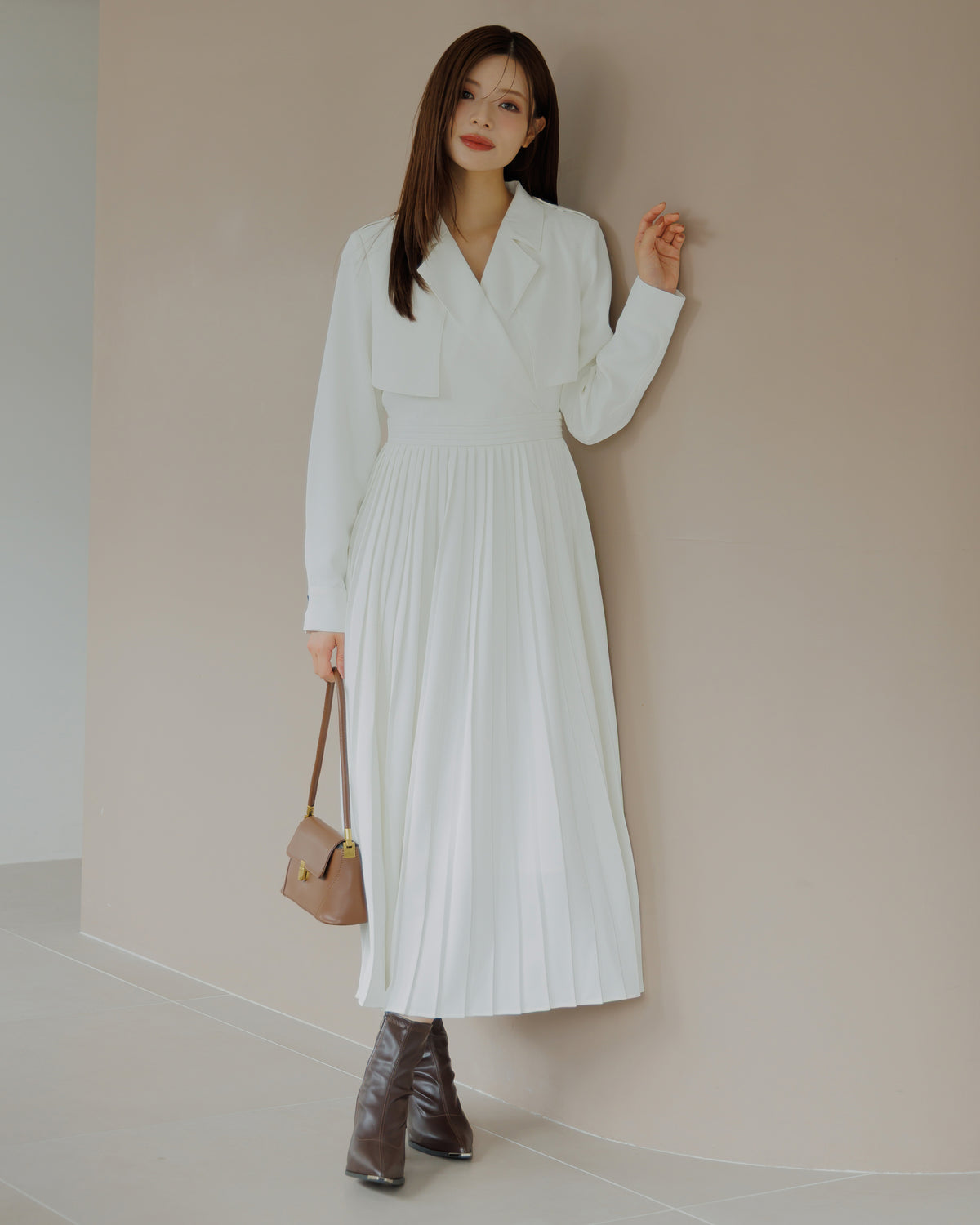 【SPECIAL10%OFF】トレンチディティールプリーツワンピース