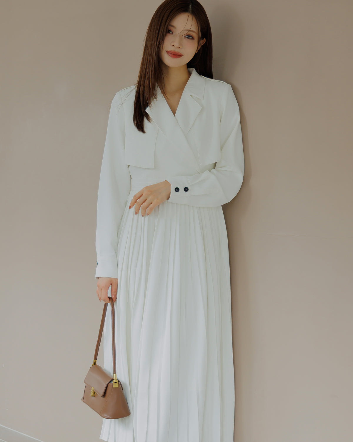 【SPECIAL10%OFF】トレンチディティールプリーツワンピース