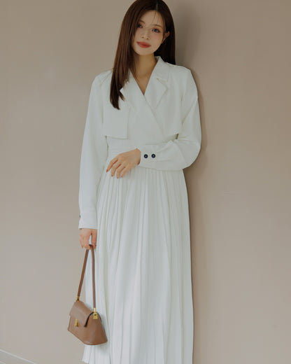 【SPECIAL10%OFF】トレンチディティールプリーツワンピース