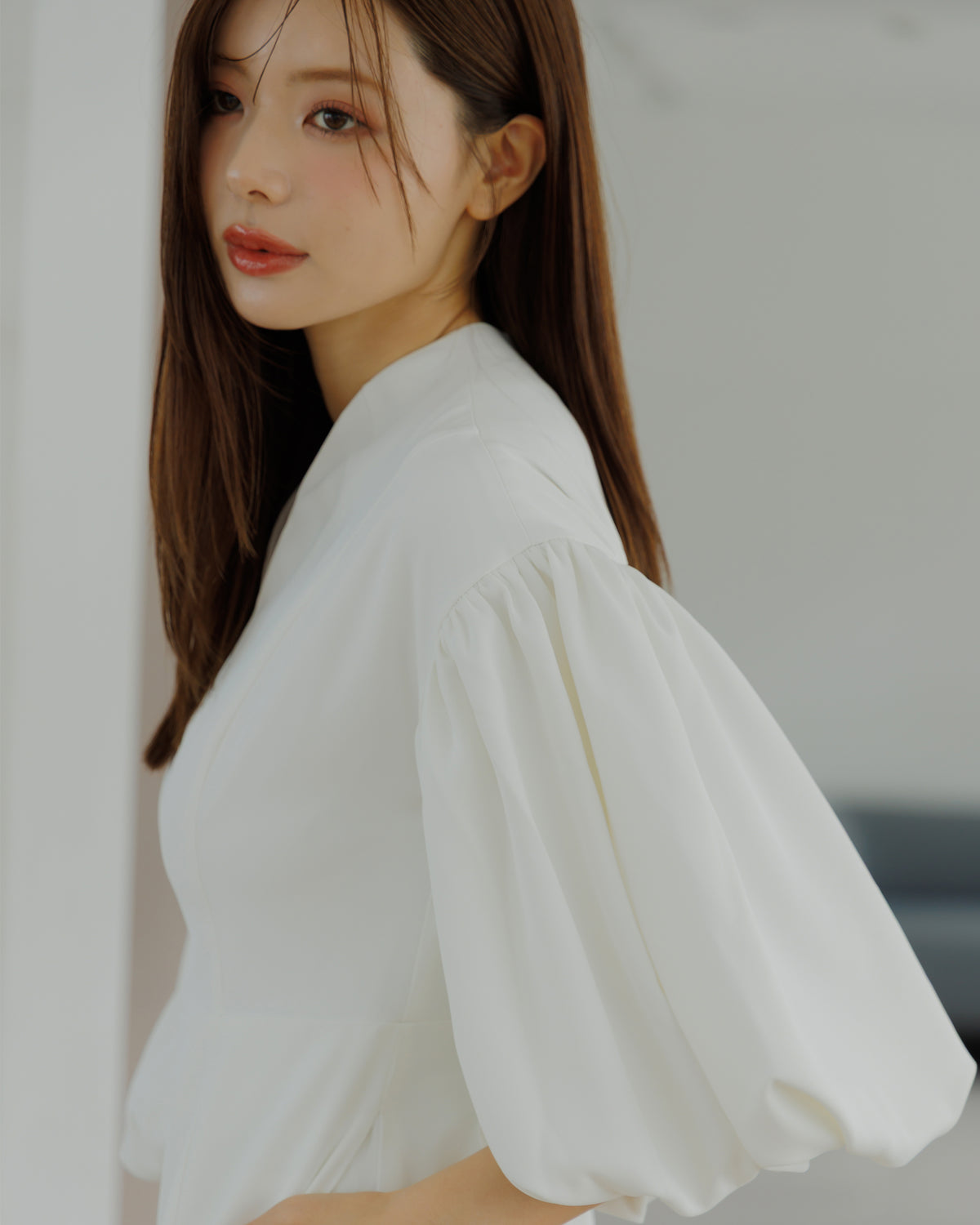 【SPECIAL10%OFF】ボリュームパフスリーブアイラインワンピース