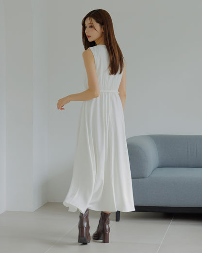 【SPECIAL10%OFF】フロントドレープフレアワンピース