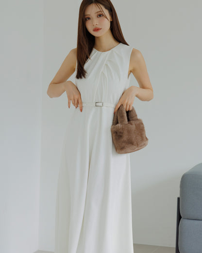 【SPECIAL10%OFF】フロントドレープフレアワンピース