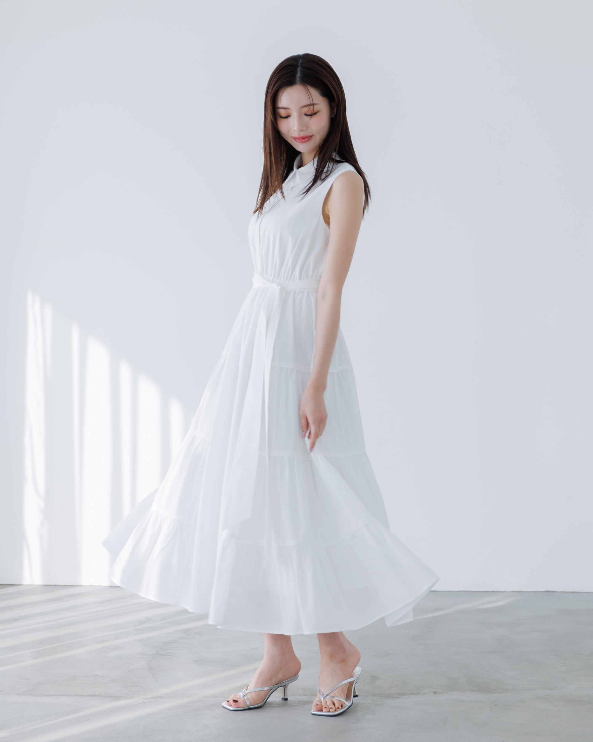 プリムシャツティアードワンピース – Éclat Lune