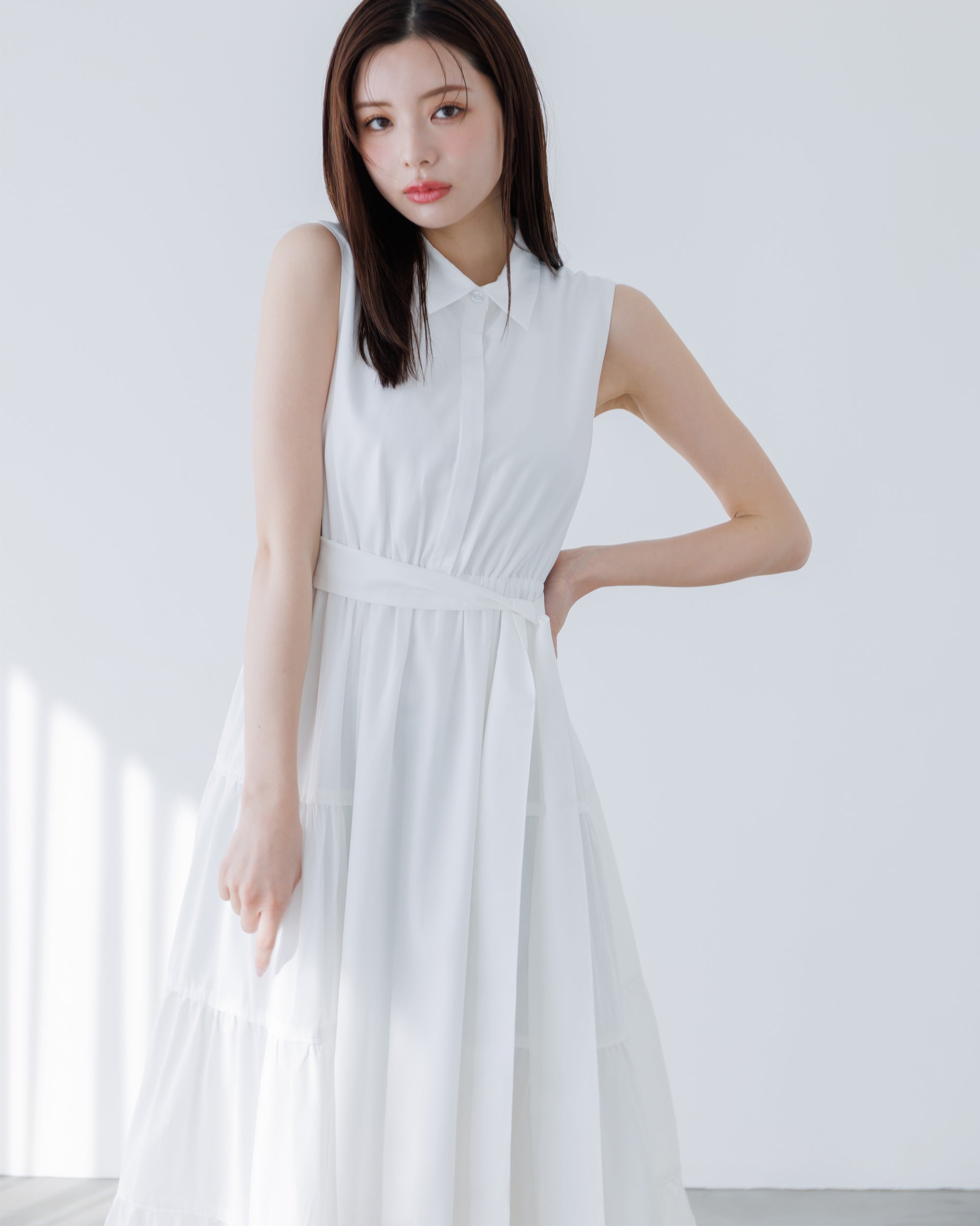 プリムシャツティアードワンピース – Éclat Lune
