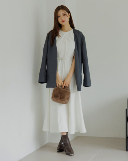 【SPECIAL10%OFF】フロントドレープフレアワンピース