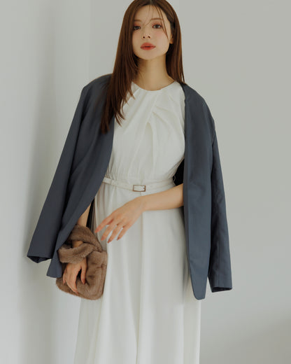 【SPECIAL10%OFF】フロントドレープフレアワンピース