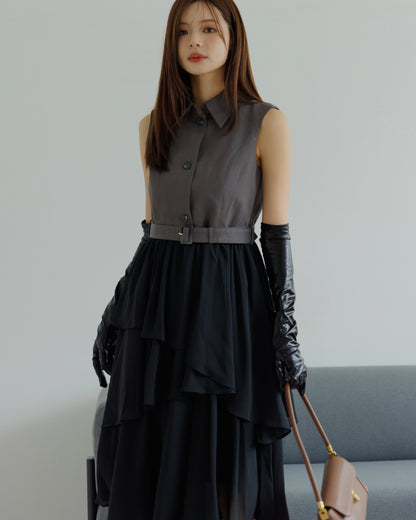 【SPECIAL10%OFF】トレンチドッキングイレヘムワンピース