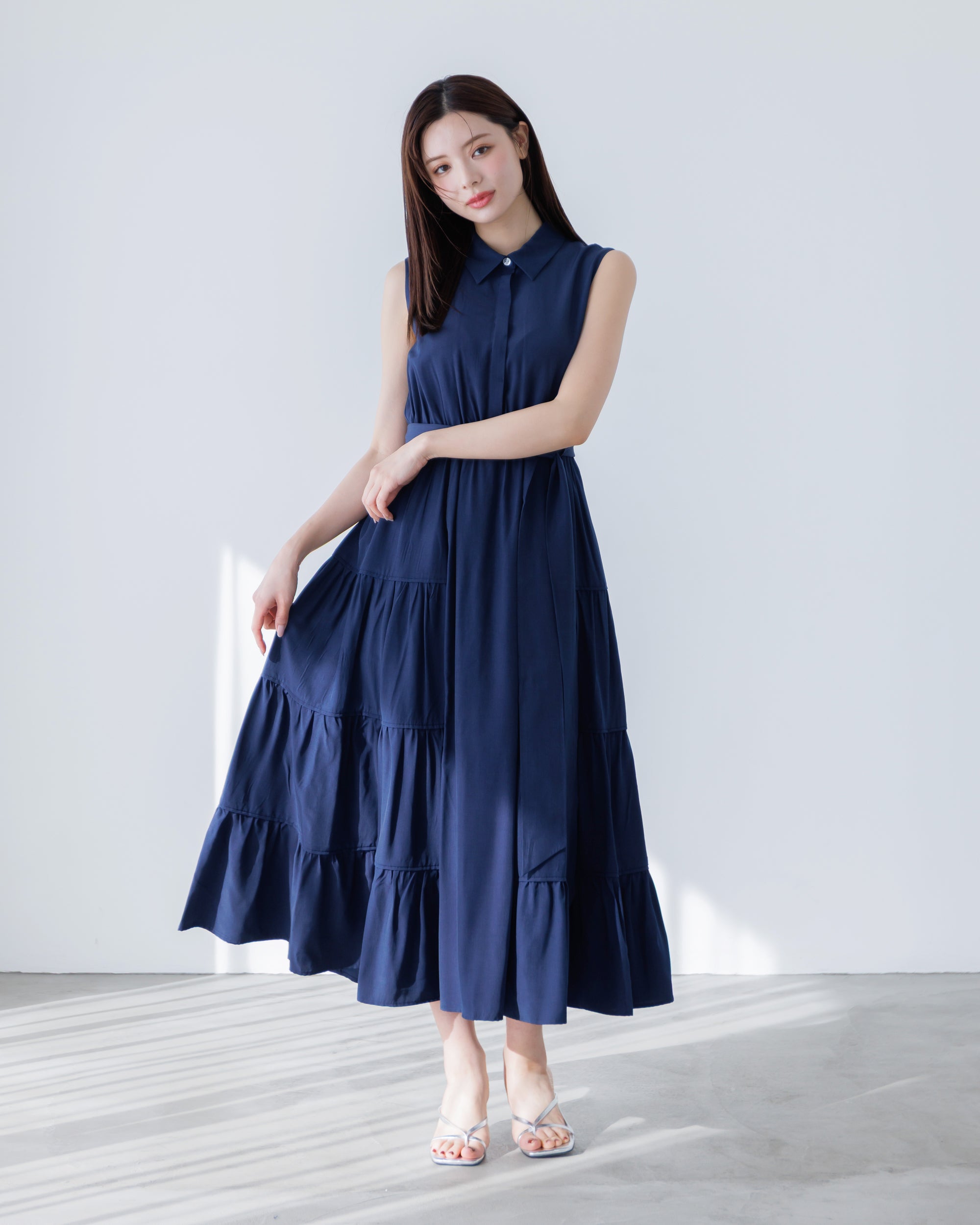 プリムシャツティアードワンピース – Éclat Lune