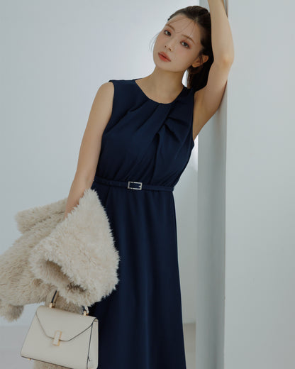 【SPECIAL10%OFF】フロントドレープフレアワンピース