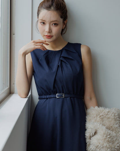 【SPECIAL10%OFF】フロントドレープフレアワンピース