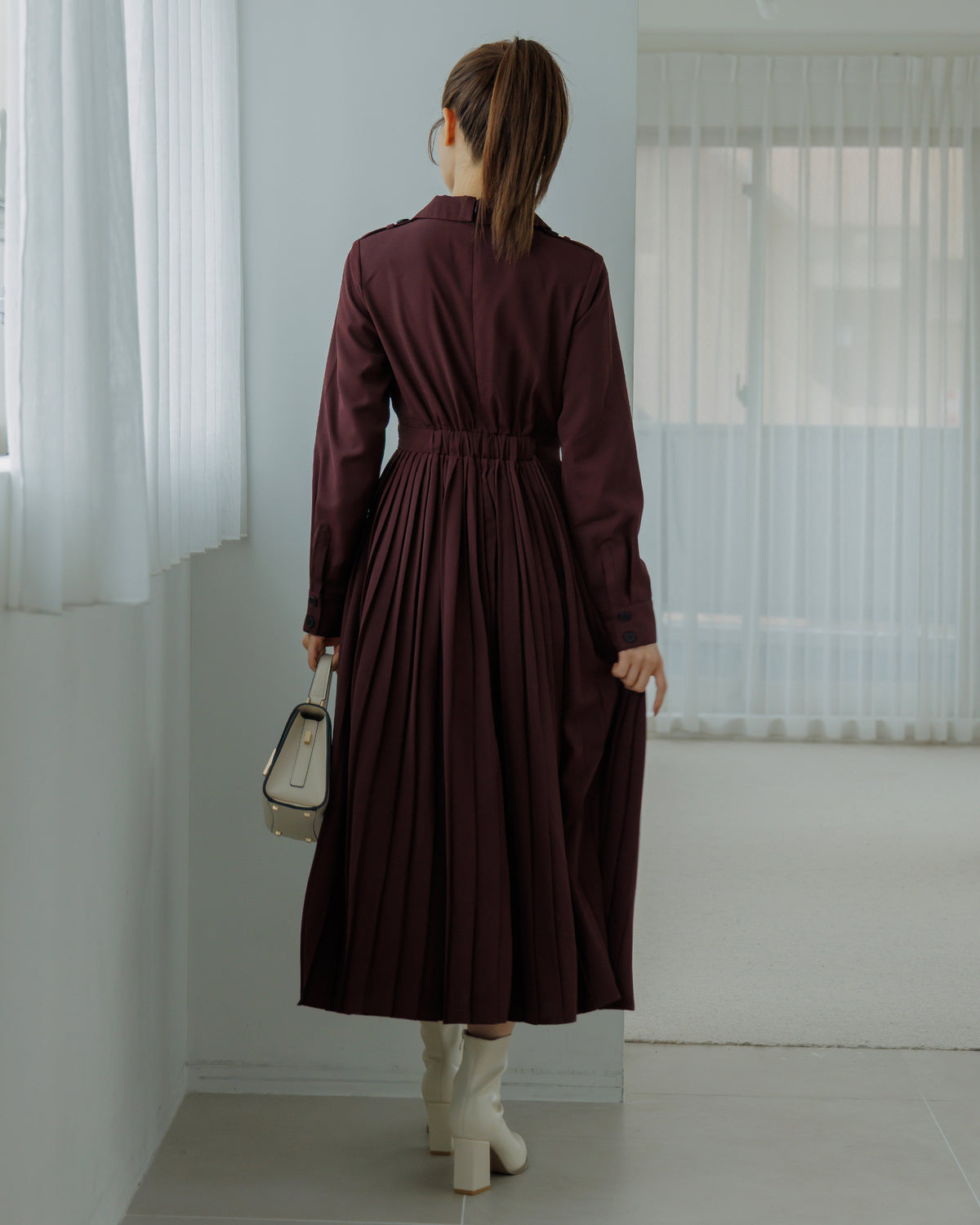 【SPECIAL10%OFF】トレンチディティールプリーツワンピース