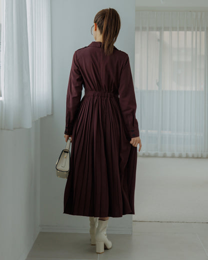 【SPECIAL10%OFF】トレンチディティールプリーツワンピース