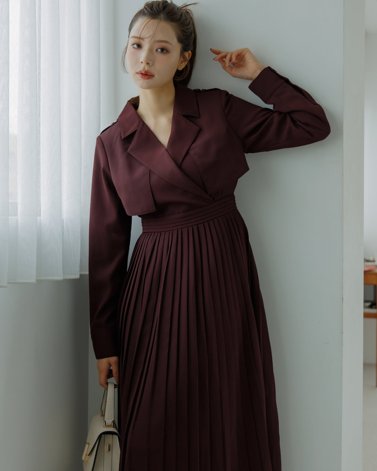 【SPECIAL10%OFF】トレンチディティールプリーツワンピース