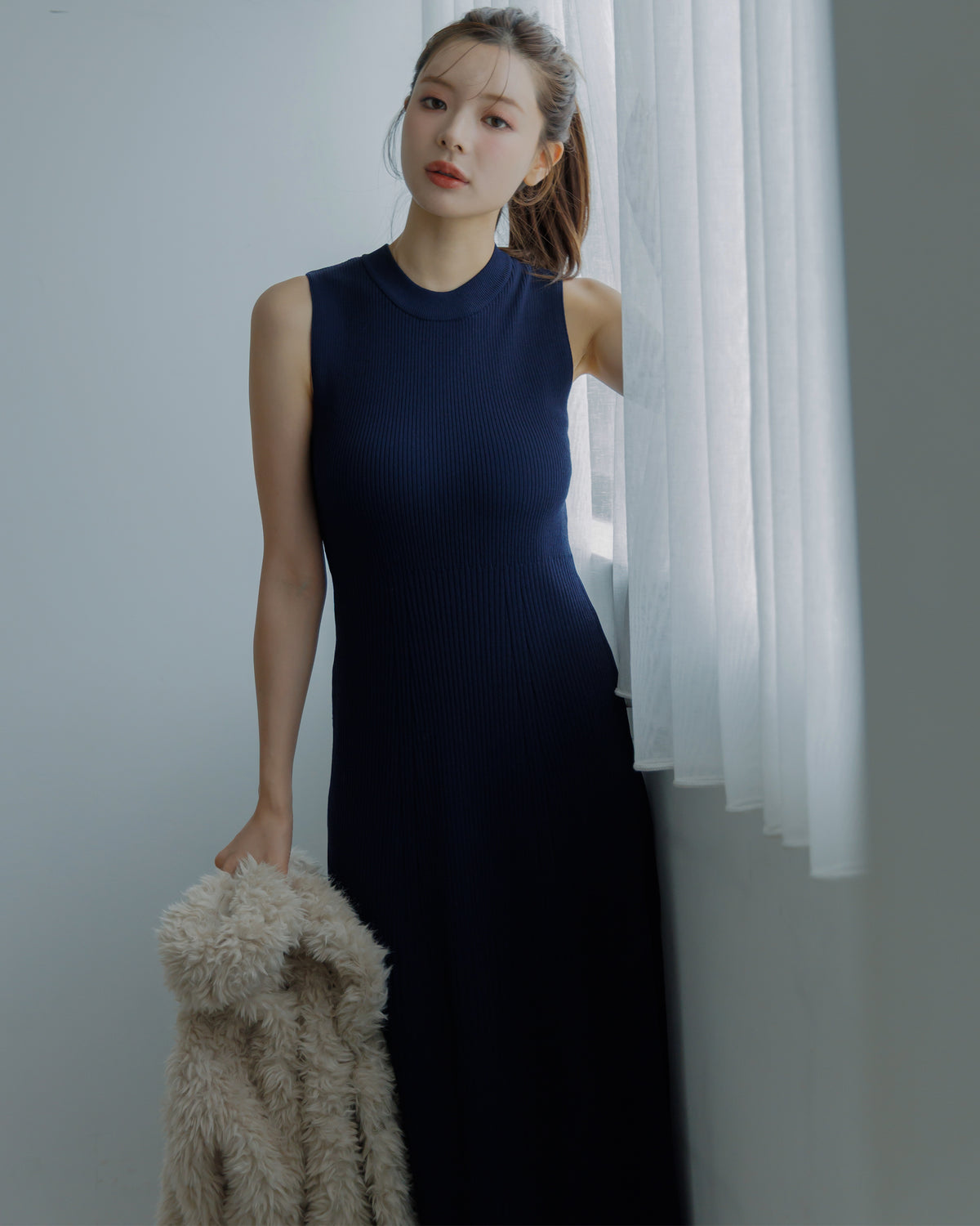 【SPECIAL10%OFF】ノーブルニット・アイラインワンピース