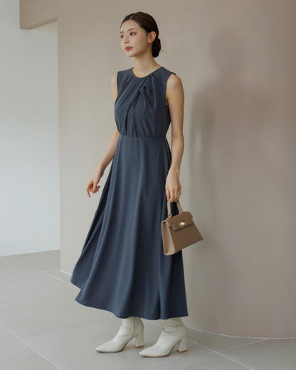 【SPECIAL10%OFF】フロントドレープフレアワンピース