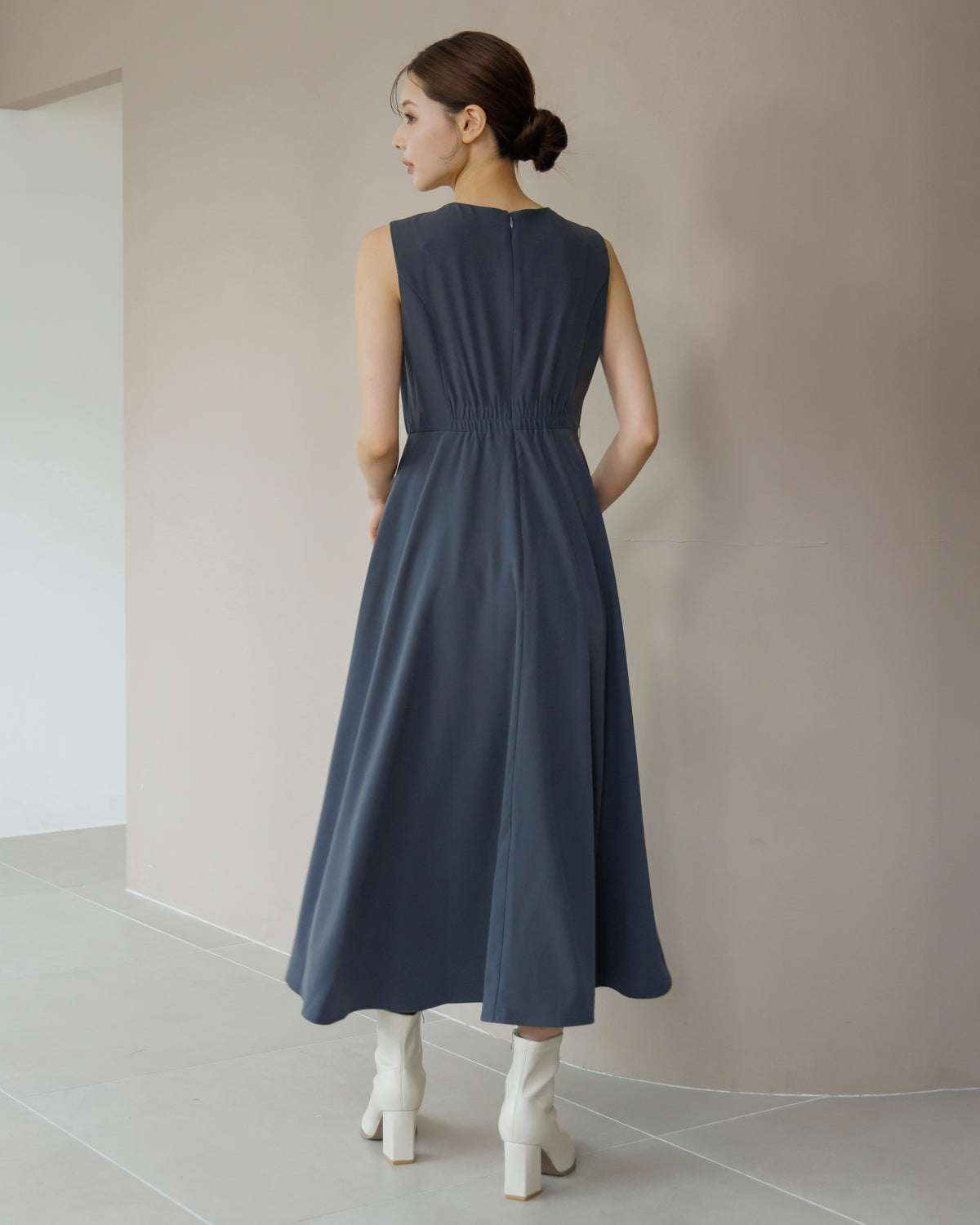 【SPECIAL10%OFF】フロントドレープフレアワンピース