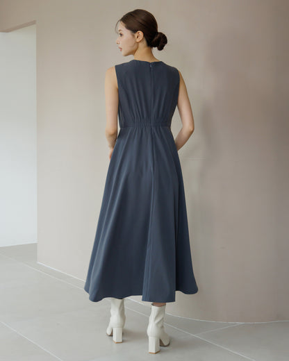 【SPECIAL10%OFF】フロントドレープフレアワンピース