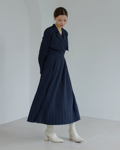 【SPECIAL10%OFF】トレンチディティールプリーツワンピース