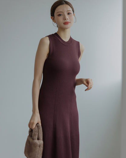 【SPECIAL10%OFF】ノーブルニット・アイラインワンピース