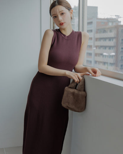 【SPECIAL10%OFF】ノーブルニット・アイラインワンピース